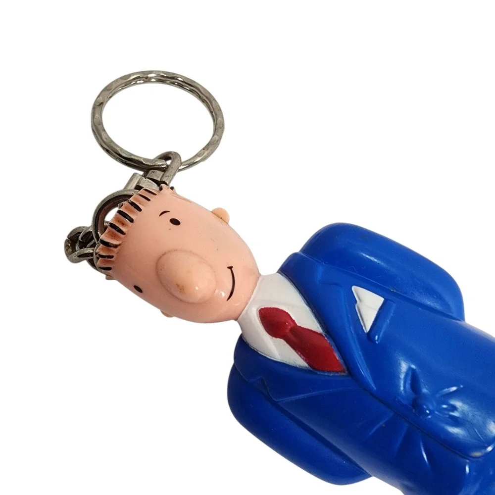Nickelodeon Doug Business Suit Keychain Vtg‎ 1990s McDonalds Blue Toy Bouquet